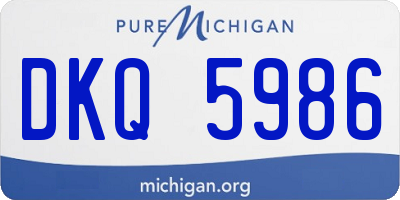 MI license plate DKQ5986