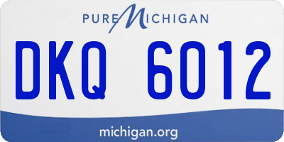 MI license plate DKQ6012