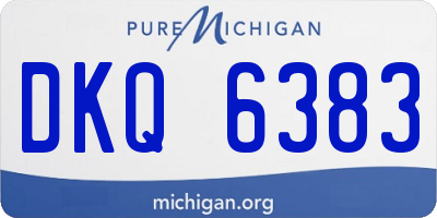 MI license plate DKQ6383