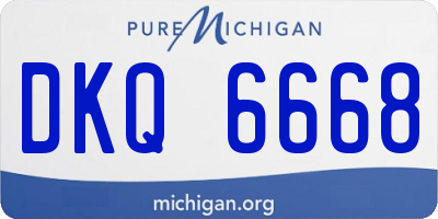 MI license plate DKQ6668