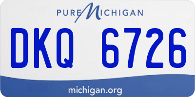 MI license plate DKQ6726