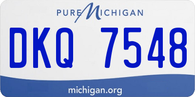 MI license plate DKQ7548