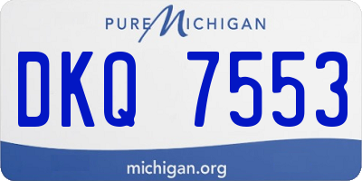 MI license plate DKQ7553