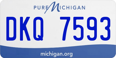 MI license plate DKQ7593