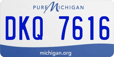 MI license plate DKQ7616