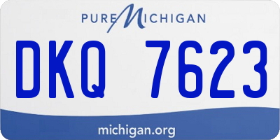 MI license plate DKQ7623