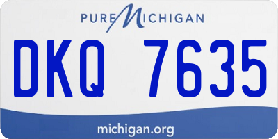MI license plate DKQ7635