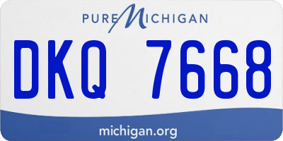 MI license plate DKQ7668