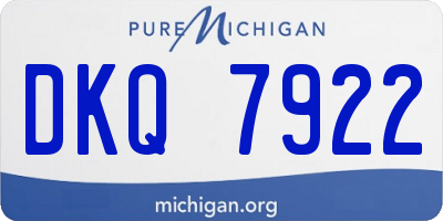 MI license plate DKQ7922