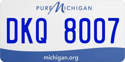 MI license plate DKQ8007