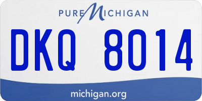 MI license plate DKQ8014