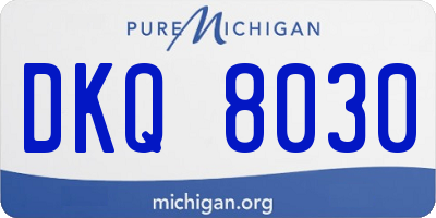 MI license plate DKQ8030