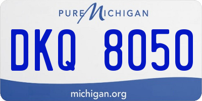 MI license plate DKQ8050