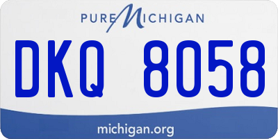 MI license plate DKQ8058