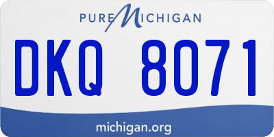 MI license plate DKQ8071