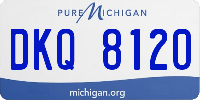 MI license plate DKQ8120