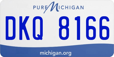 MI license plate DKQ8166