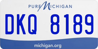 MI license plate DKQ8189