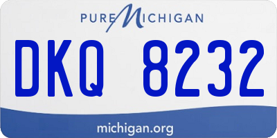 MI license plate DKQ8232