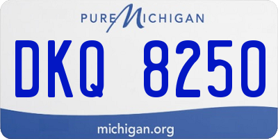 MI license plate DKQ8250
