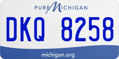 MI license plate DKQ8258