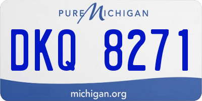 MI license plate DKQ8271