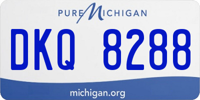 MI license plate DKQ8288