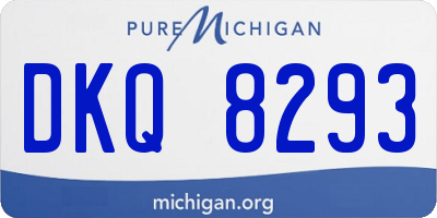 MI license plate DKQ8293