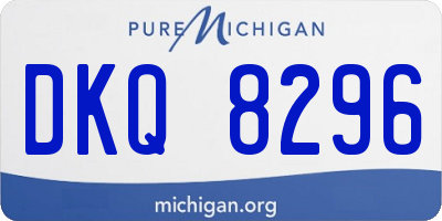 MI license plate DKQ8296