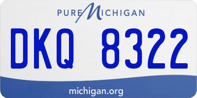 MI license plate DKQ8322