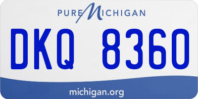 MI license plate DKQ8360