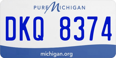 MI license plate DKQ8374
