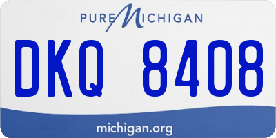MI license plate DKQ8408