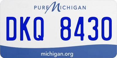 MI license plate DKQ8430