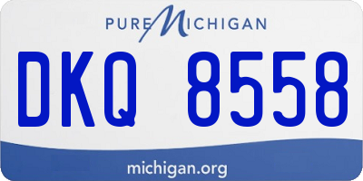 MI license plate DKQ8558