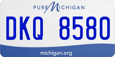 MI license plate DKQ8580