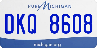 MI license plate DKQ8608