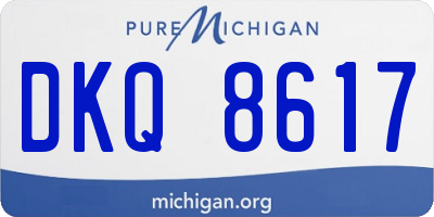 MI license plate DKQ8617