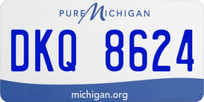 MI license plate DKQ8624