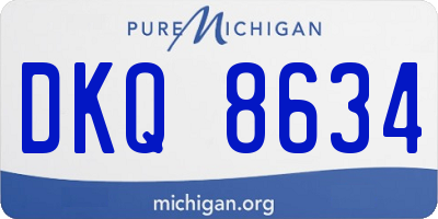 MI license plate DKQ8634
