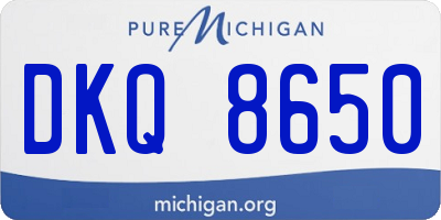 MI license plate DKQ8650