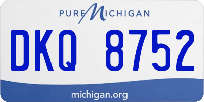 MI license plate DKQ8752