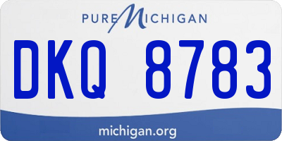 MI license plate DKQ8783