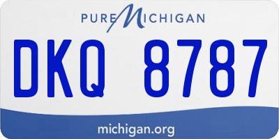 MI license plate DKQ8787