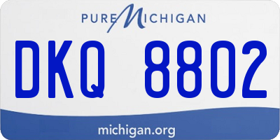 MI license plate DKQ8802