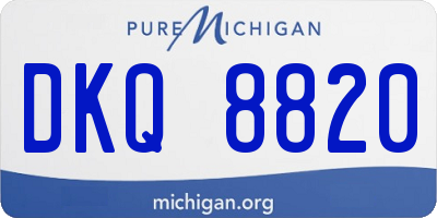 MI license plate DKQ8820