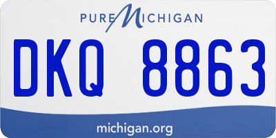 MI license plate DKQ8863