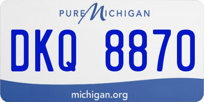 MI license plate DKQ8870