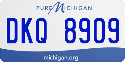 MI license plate DKQ8909