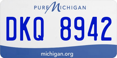 MI license plate DKQ8942
